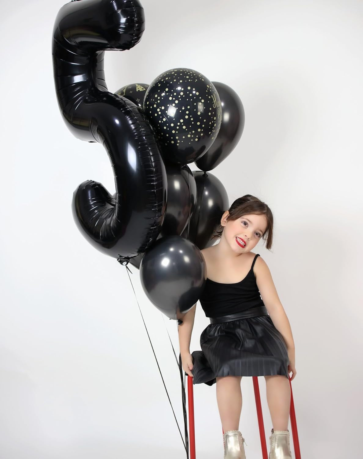 1 Balloon - Black Birthday Number Balloons, 40 Inch Large Foil Balloons for Men Women Boys Girs Black Themed Birthday Decorations