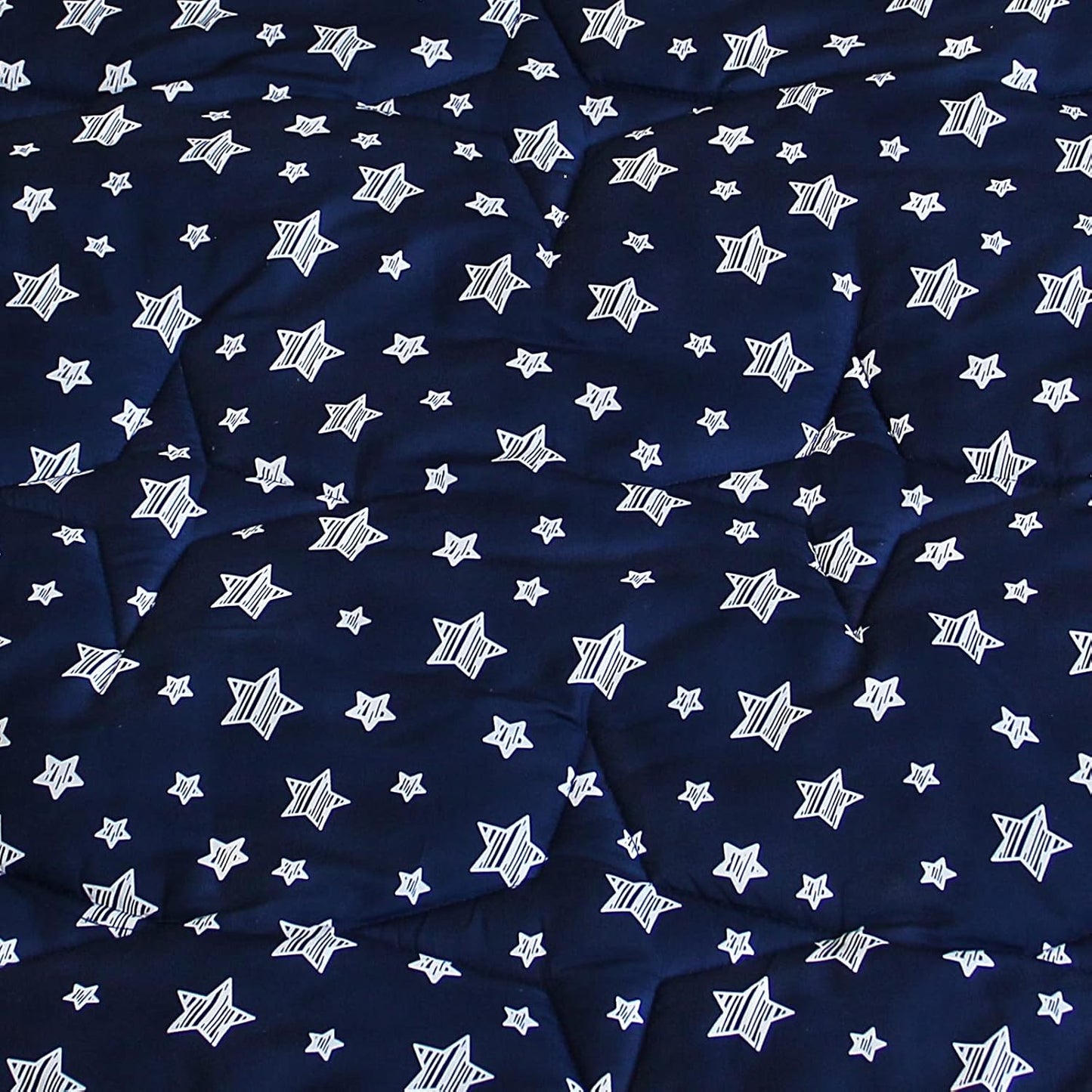 Playpen Mat 8 Panel Navy Fits for Regalo My Play Deluxe Extra Large Portable Play Yard, Non Slip Baby Octagon Playpen Mattress Pad, Navy Star Print Playard Pad