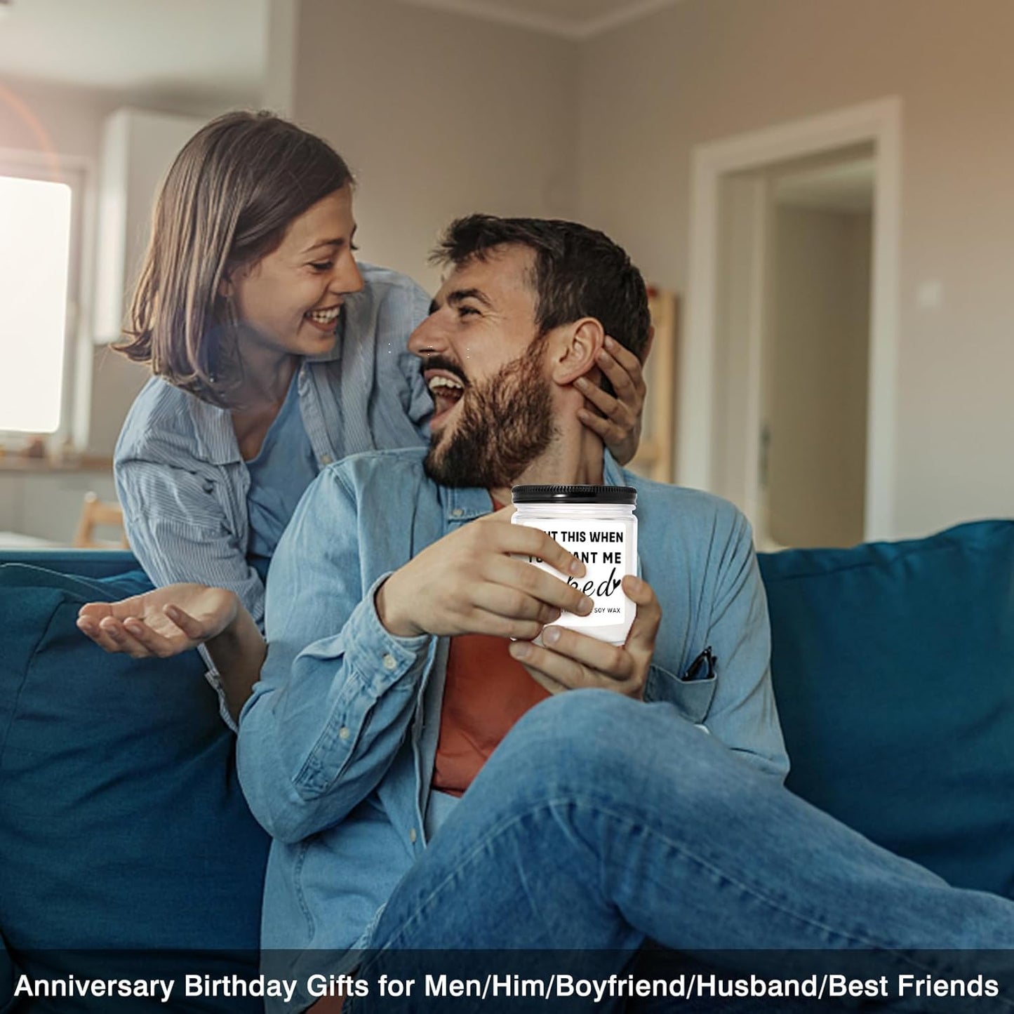Gifts for Boyfriend Husband Men Couples, Funny Birthday Anniversary Wedding Valentines Christmas Romantic Gifts for Boyfriend, Husband, Men, Naughty Unique Lavender Candle