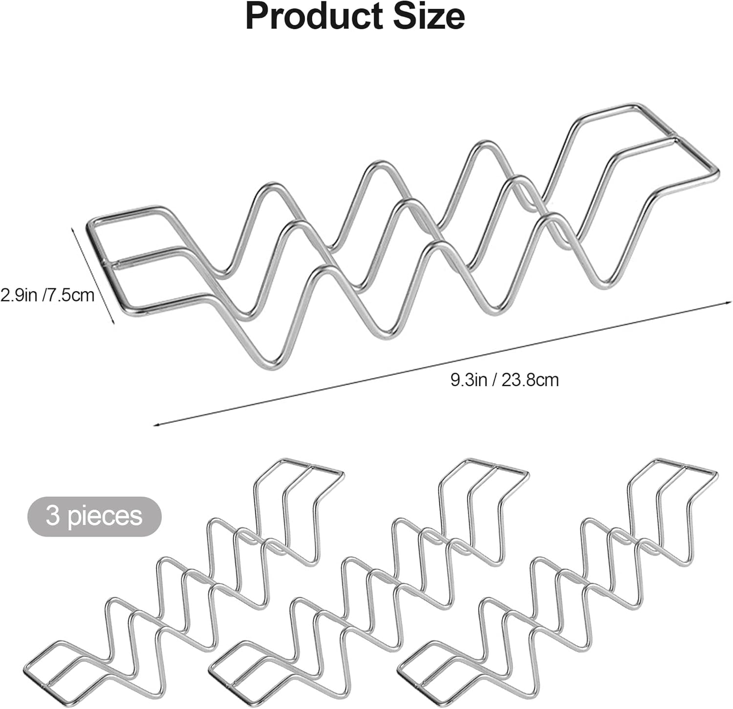 Taco Holders Set of 3,Stainless Steel Taco Shell Holder Stand,Taco Tray Plates for Taco Bar Gifts Accessories,Holds 4 Tacos Each,Oven Safe for Baking, Dishwa Sher and Grill Safe