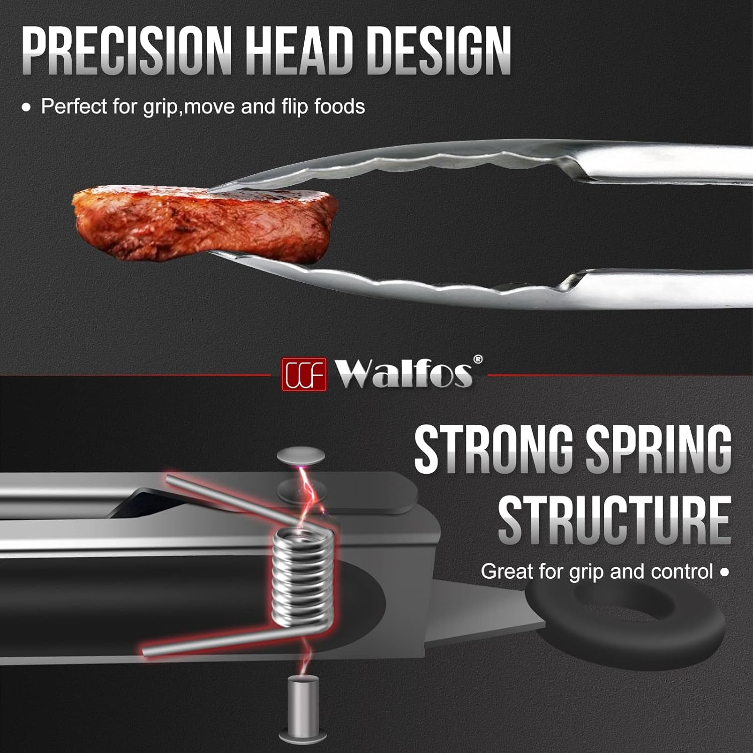 17 Inch Extra Long Grill Tongs, Ultimate Stainless Steel BBQ Tongs for Grilling, Cooking, Bbq/Barbecue, Buffet and Turning Food