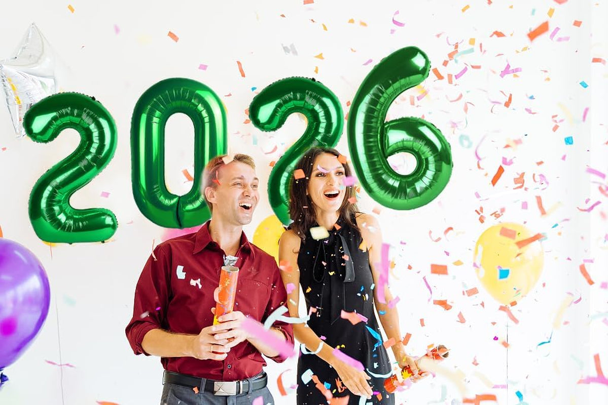 Dark Green 2026 Number Balloon, Black Number Balloons 40 Inch, 2026 Balloon Birthday Decorations, 2026 Birthday Party Supplies