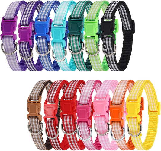 14Pcs Puppy Collars for Litter Adjustable Whelping Puppy Collars Soft Nylon Id Collars for Small Dogs(Medium)