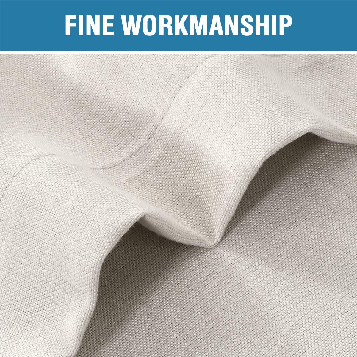 French Door Curtains Linen Textured Privacy Blinds Kitchen Window Curtains Waterproof 26 X 40 Inch Room Darkening for Glass Door Tie up Shade, 1 Panel, Heather Ivory