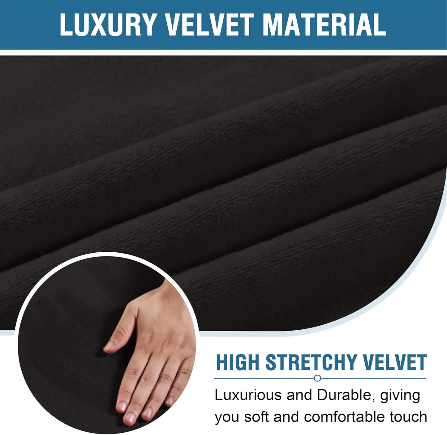 Velvet Home Office Chair Covers Stretchable Computer Desk Chair Covers Mid - High Back Universal Executive Boss Gaming Seat Cover Removable Machine Washable, Black