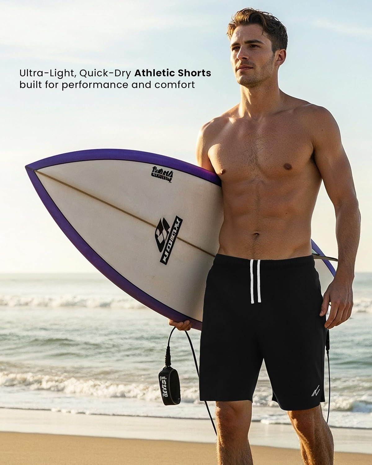 Mens Athletic Shorts 2 Pack Quick Dry Lightweight Running Workout Gym Shorts with Pockets