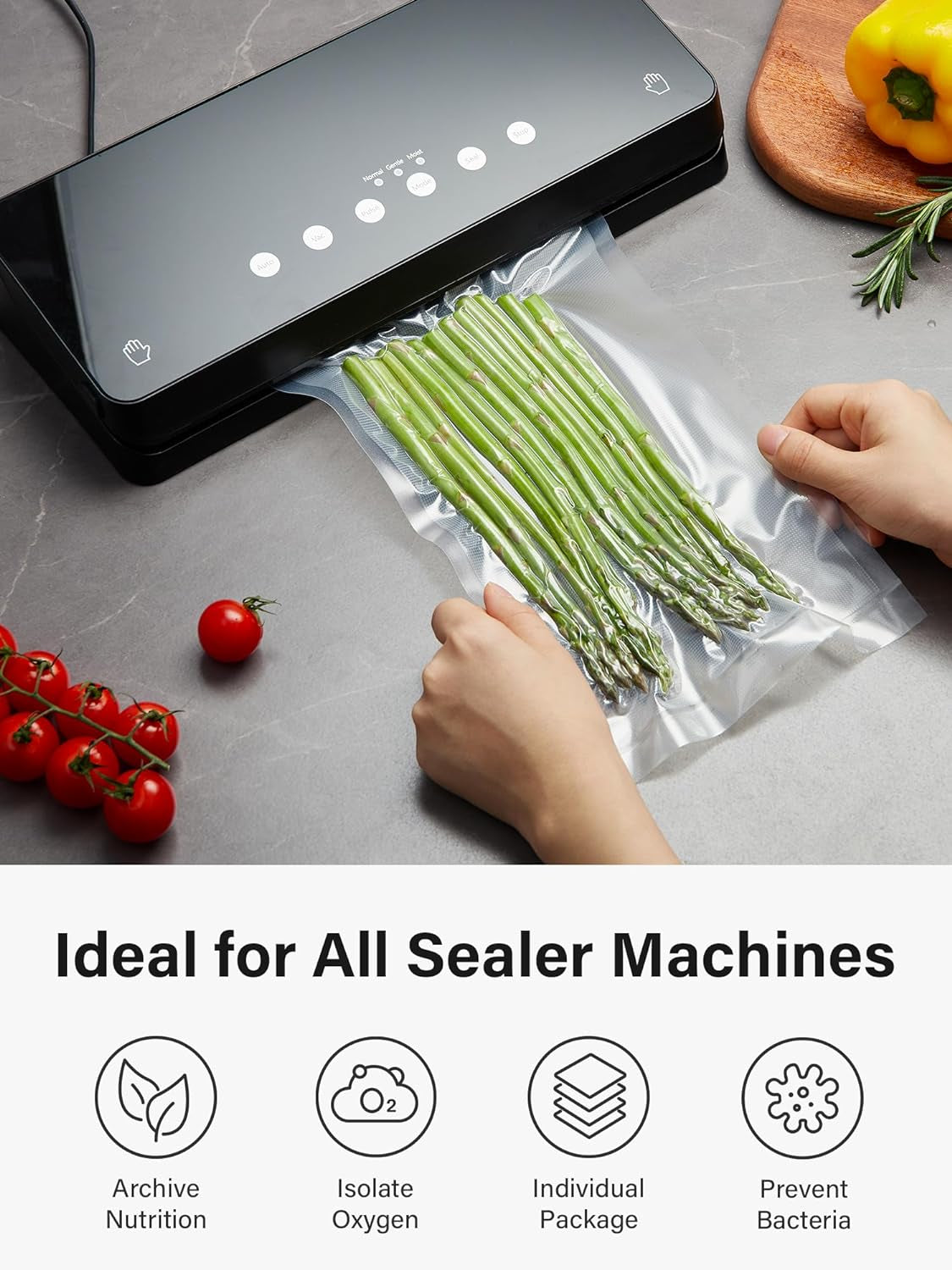 11" X 150' Vacuum Sealer Bags Roll for Food with Cutter Dispenser, Commercial Grade Vacuum Seal Bags, BPA Free, Customized Size Food Bags for Storage, Meal Prep and Sous Vide