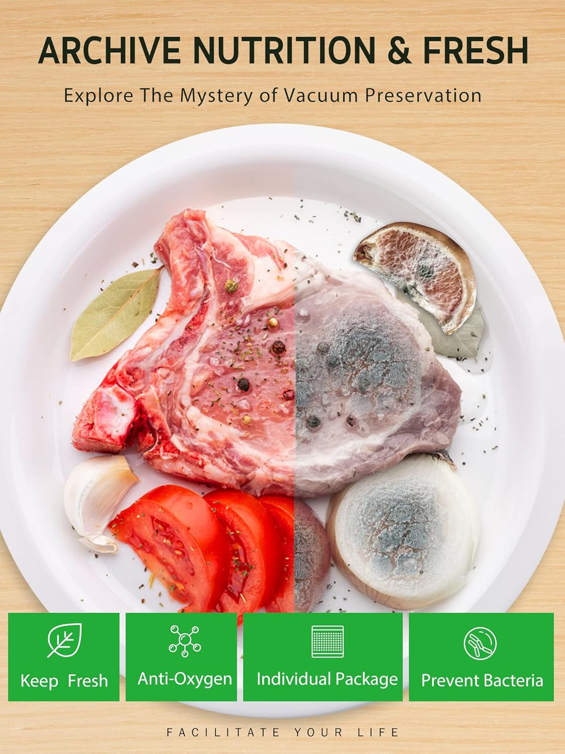 200 Count Vacuum Sealer Bags Quart 8 X 12 Inch for Seal a Meal, Commercial Grade BPA Free Heavy Duty Precut Seal Bags, Food Vac Bags for Storage, Meal Prep or Sous Vide