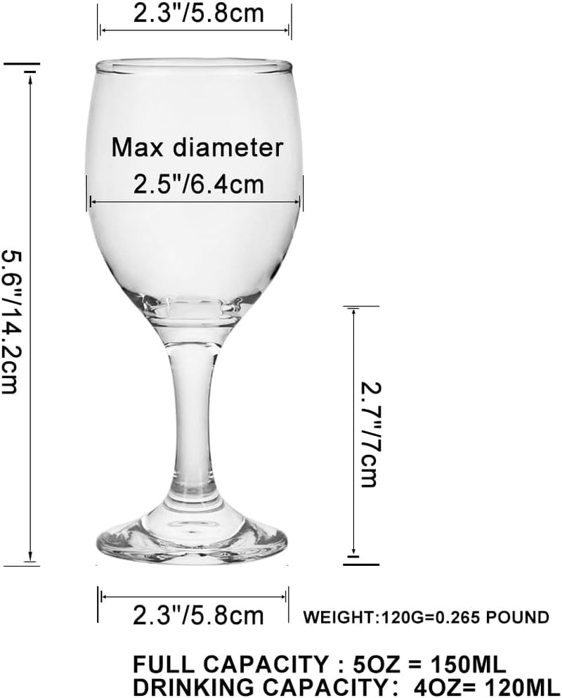 HEIGHT 5.6 Inches 120ML 4 Ounce - Set of 24 Classic Small Red Wine Glasses Durable Clear White Lead-Free Glass Cup for Party (Glass, 24Pcs4Oz)