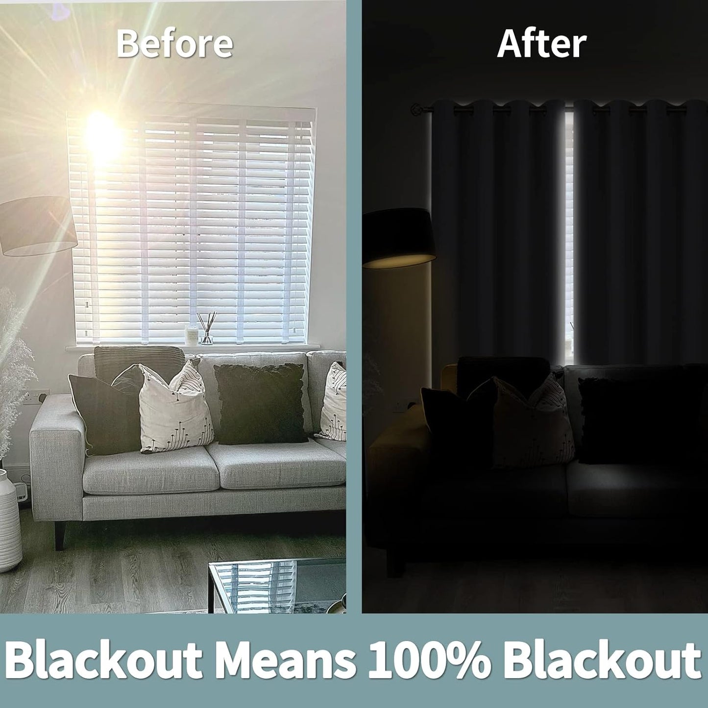 White Blackout Curtains 63 Inch Long - Black Out Curtains for Bedroom Thermal Insulated Grommet Total Room Darkening Window Drapes for Summer Heat Blocking, 2 Panels, 42 X 63 Inch
