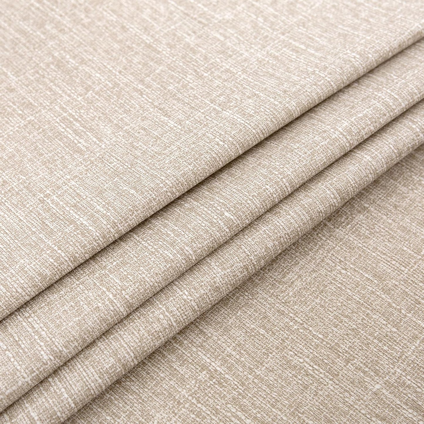 2-Pack Faux Linen Round Table Covers with Flannel Backing, Waterproof Vinyl Fitted Elastic Tablecloths for Picnics, Parties, and Indoor Dining (Fits 45"-56" Round Tables)