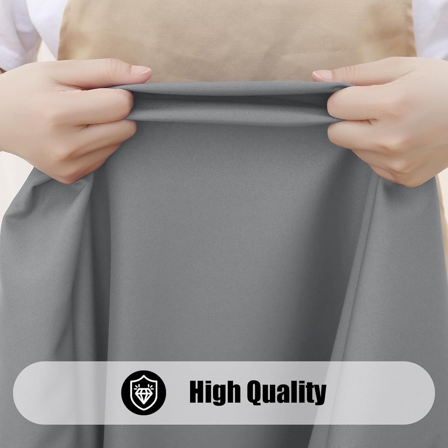 Rectangle Picnic Table Cover Set, Waterproof Elastic Fitted Tablecloths, Washable Polyester for Indoor and Outdoor Use (Grey, 30" x 72")