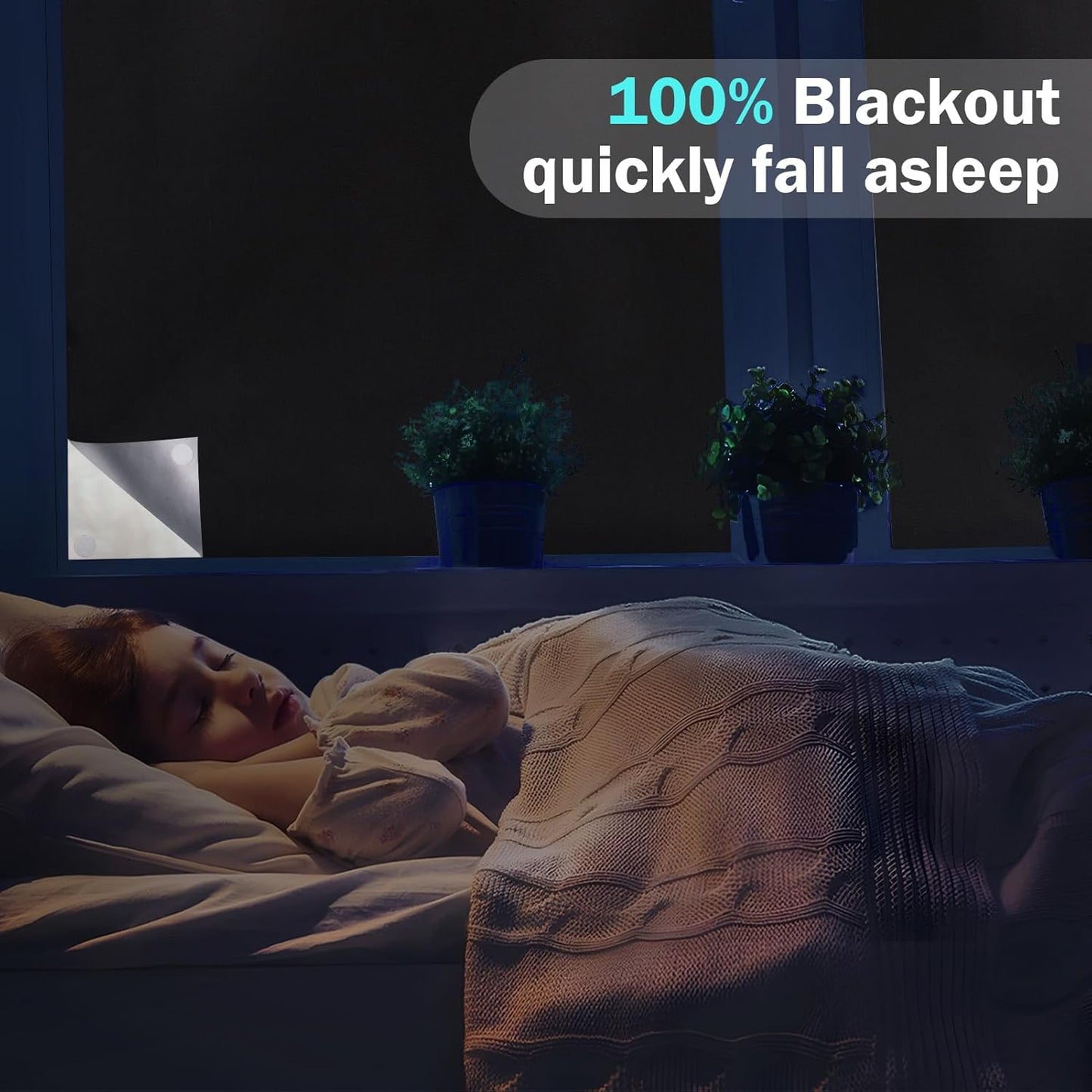 Portable Blackout Shades Curtains 100% Black Out 79 X 57 Inch Shades for Windows Room Darkening Shades Blinds Sun Blocking Shades for Windows Bedroom Dorm Room