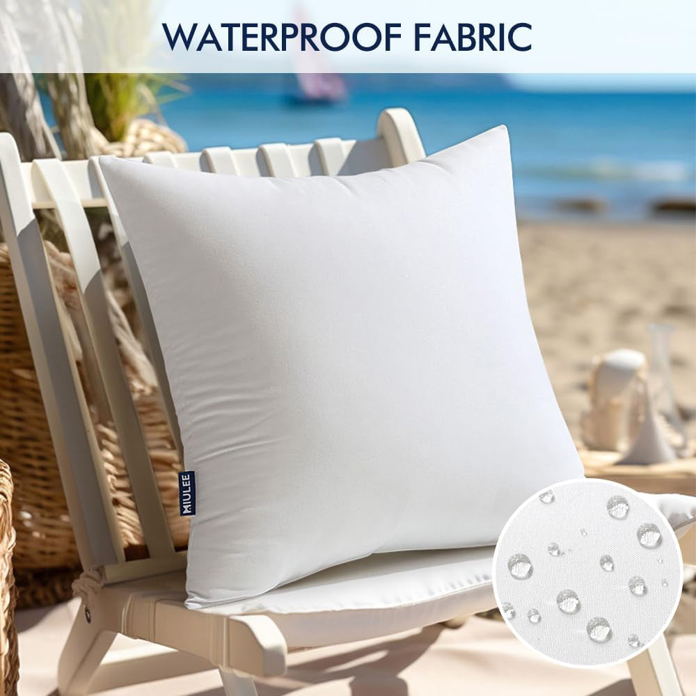 16X16 Inch Outdoor Pillow Insert Waterproof Decorative Throw Pillow Insert, Square Garden Pillow Form for Patio Sofa Couch