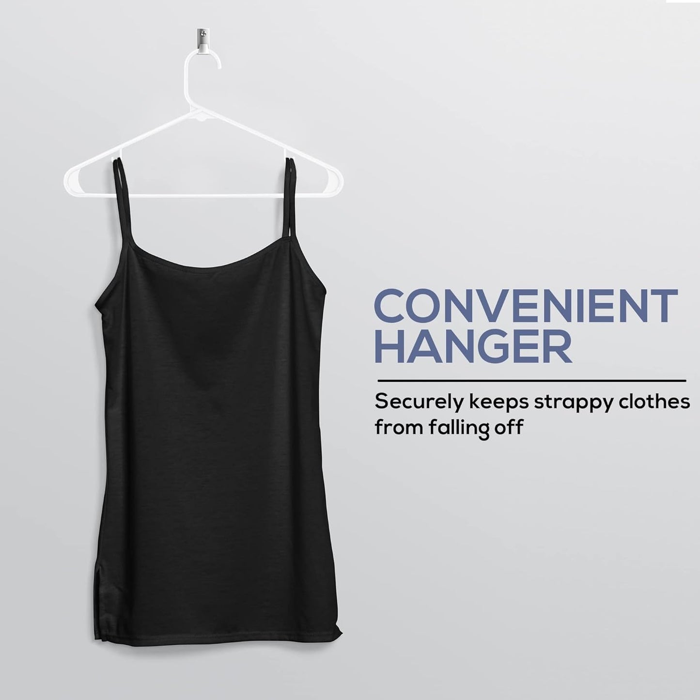 Plastic Hangers 20 Pack - Clothes Hanger with Hooks - Durable & Space Saving (White)