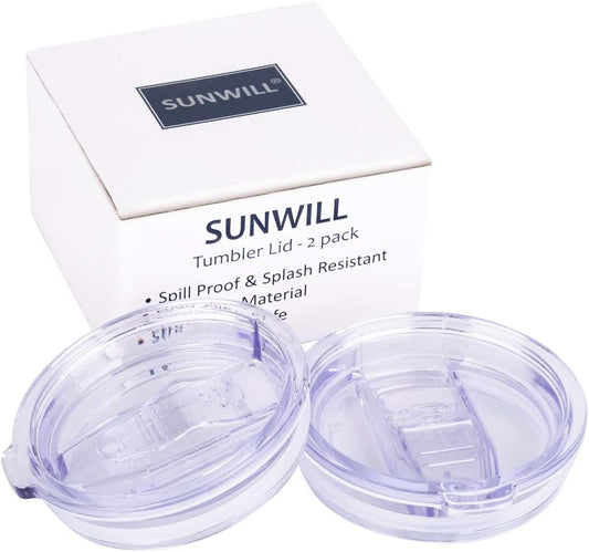 Lid 20Oz Travel Tumblers Only, Spill Proof Lid, Splash Resistant Silicone Sliding Covers Replacement 2 Pack, Straw Friendly, BPA Free