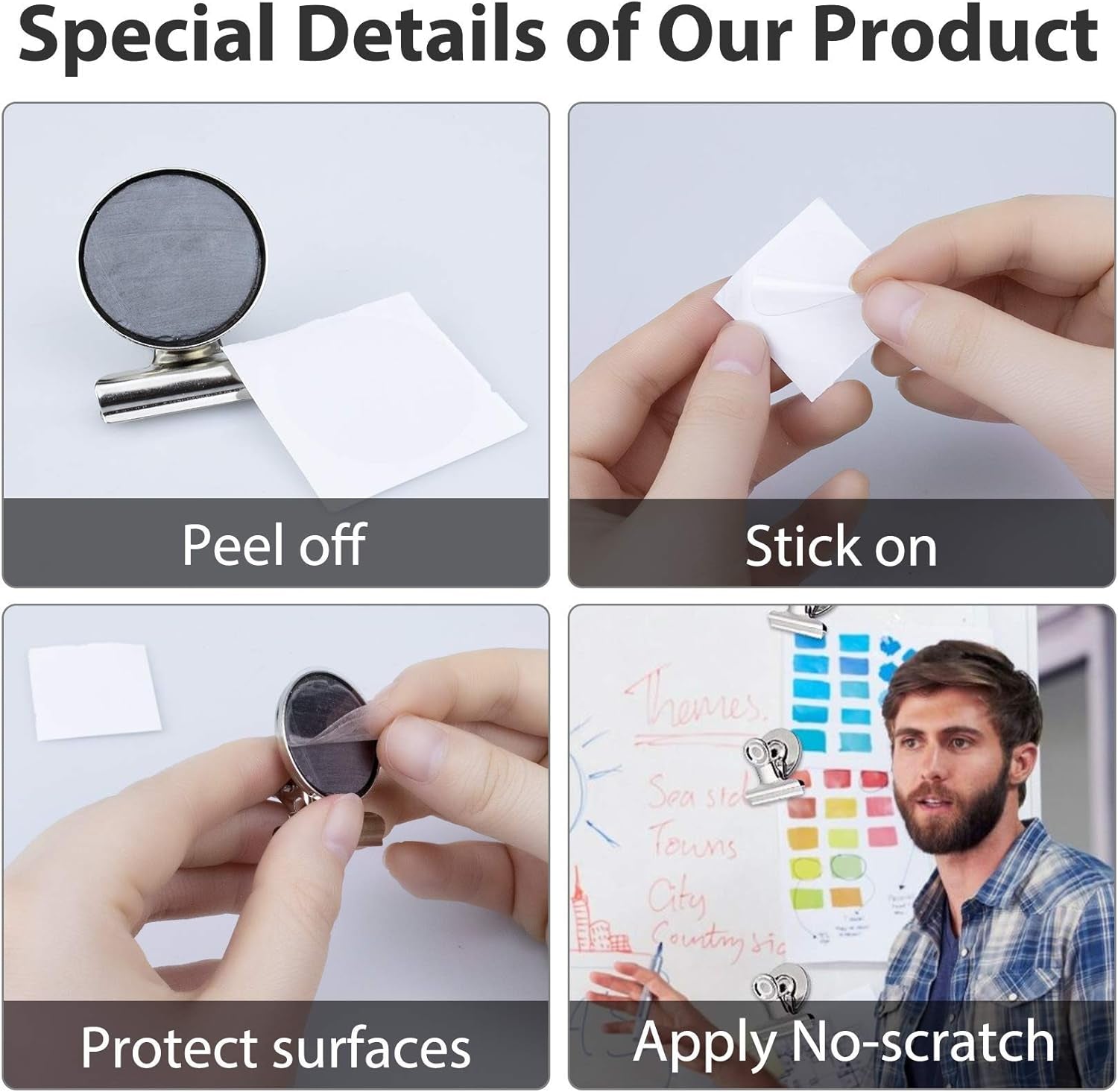 20-Pack Heavy-Duty Magnetic Clips for Refrigerators and Whiteboards - Strong Magnetic Hold for Home, School, Office, and Teaching (Silver)