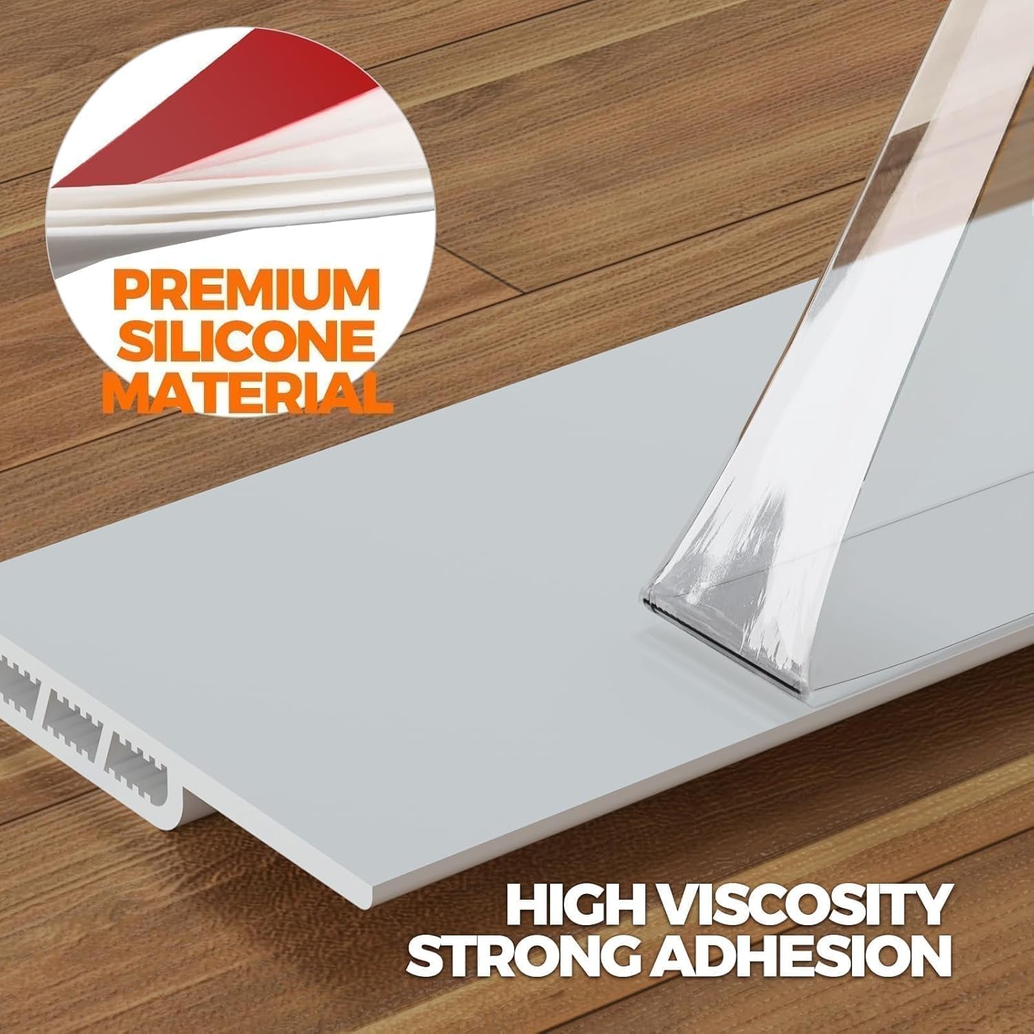2 Pack Door Draft Stopper Sheets, Rolls & Strips under Door Draft Blocker Insulator Doors Sweep Weather Stripping Noise Stopper Strong Adhesive, White