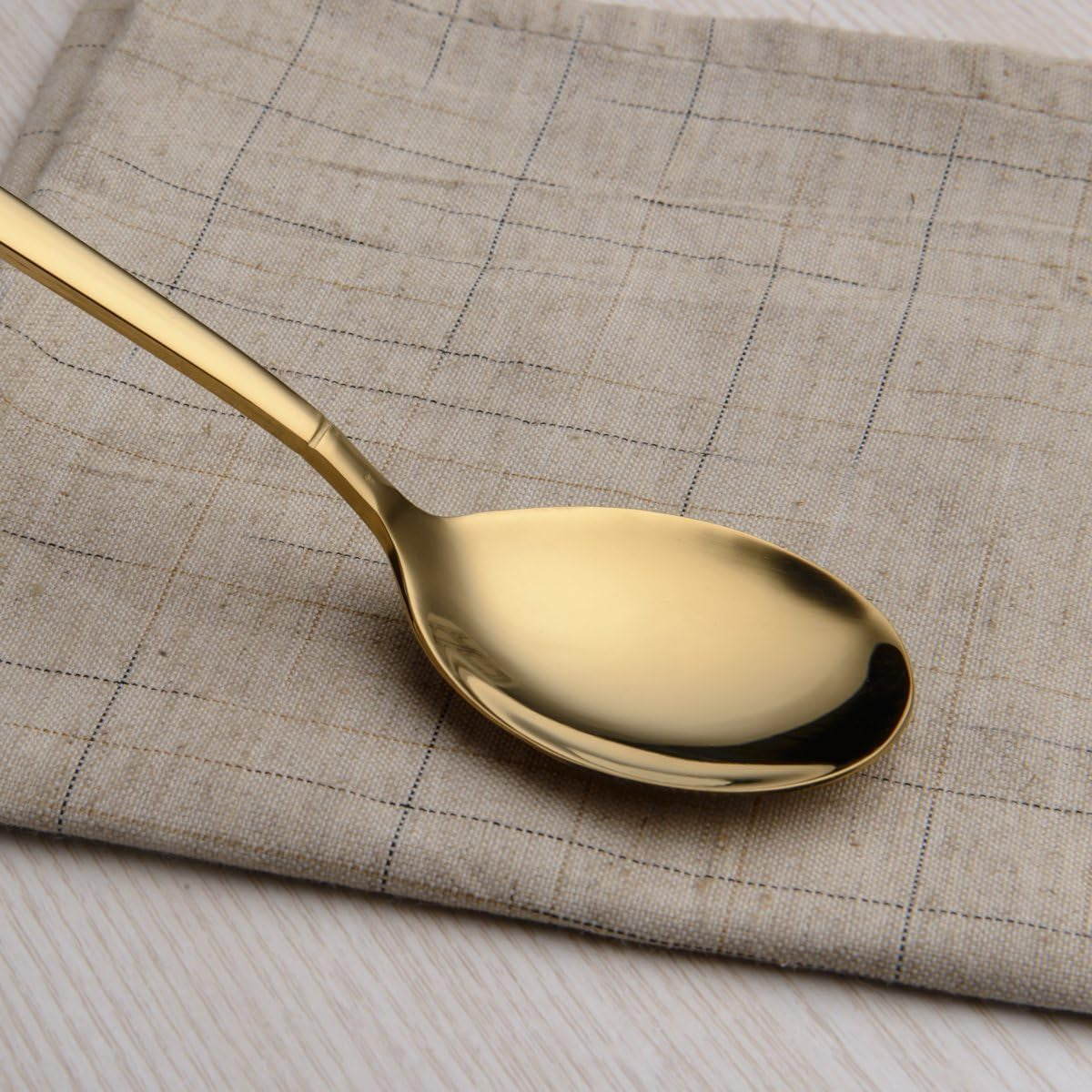 20-Piece Titanium Gold Plated Stainless Steel Flatware Set, Service for 4, Shiny Gold Finish