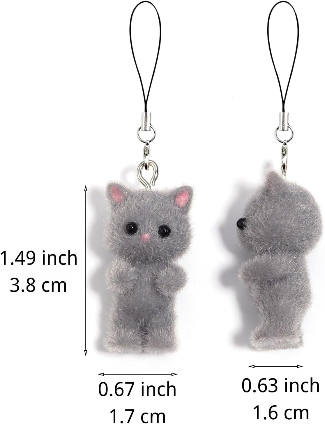 Cat Phone Charms Y2K Cute Aesthetic Kawaii Cat Mobile Phone Pendants Wrist Straps Lanyard Accessories for Bag Backpack Keychain Camera Pendants Decor