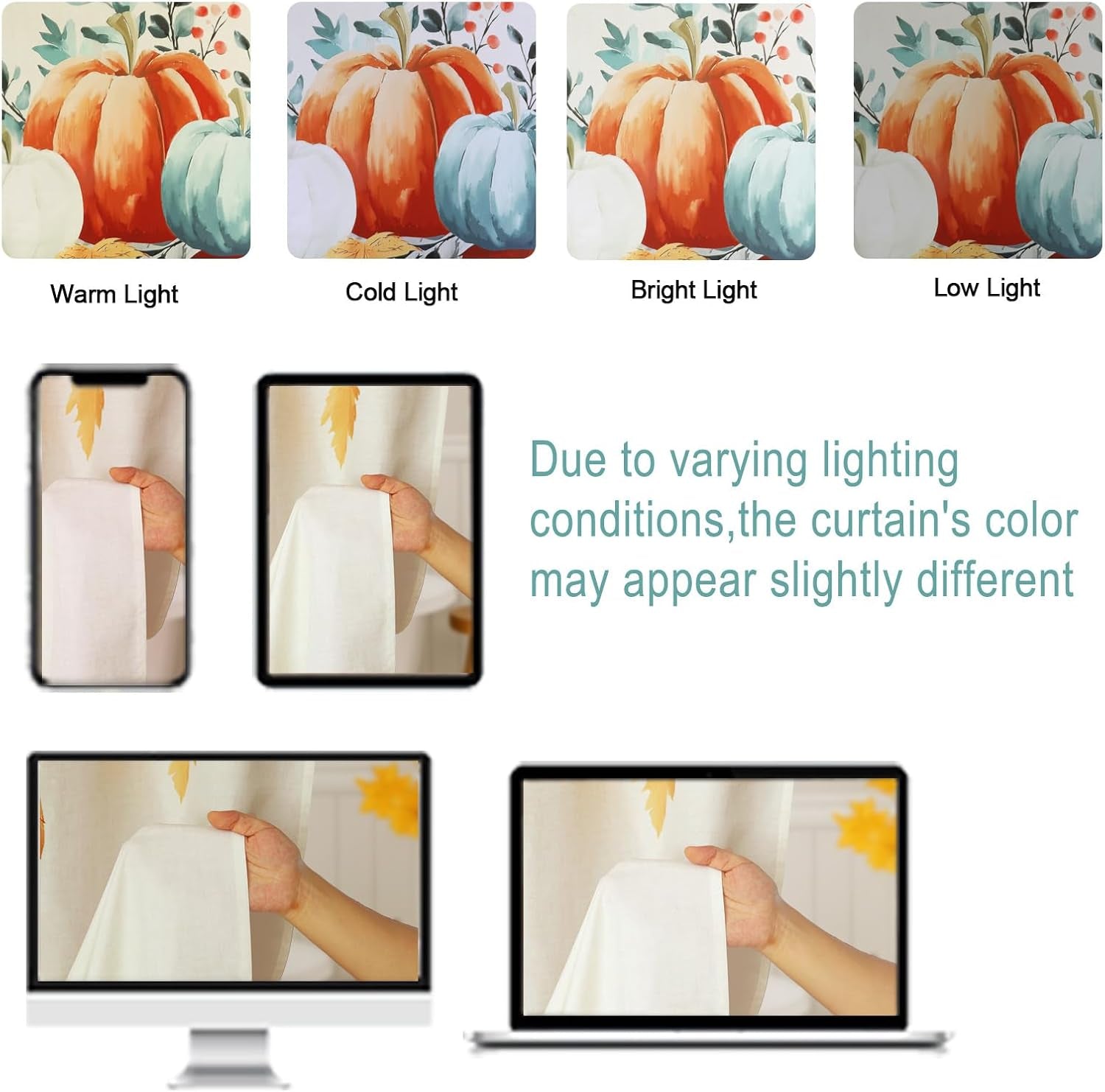 Autumn Pumpkin Fall Shower Curtain for Halloween Thanksgiving Harvest, Maple Leaf Floral Shower Curtain for Bathroom Decor, Polyester Waterproof Fabric, 72Wx72L Inch