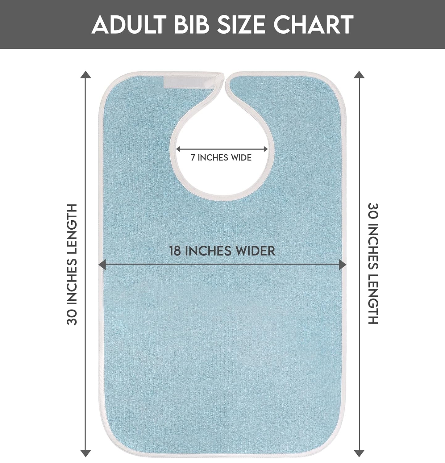 3 Pack Premium Unisex Adult Bibs for Elderly Women Men, Waterproof Bib for Eating, Adjustable and Washable (Blue)