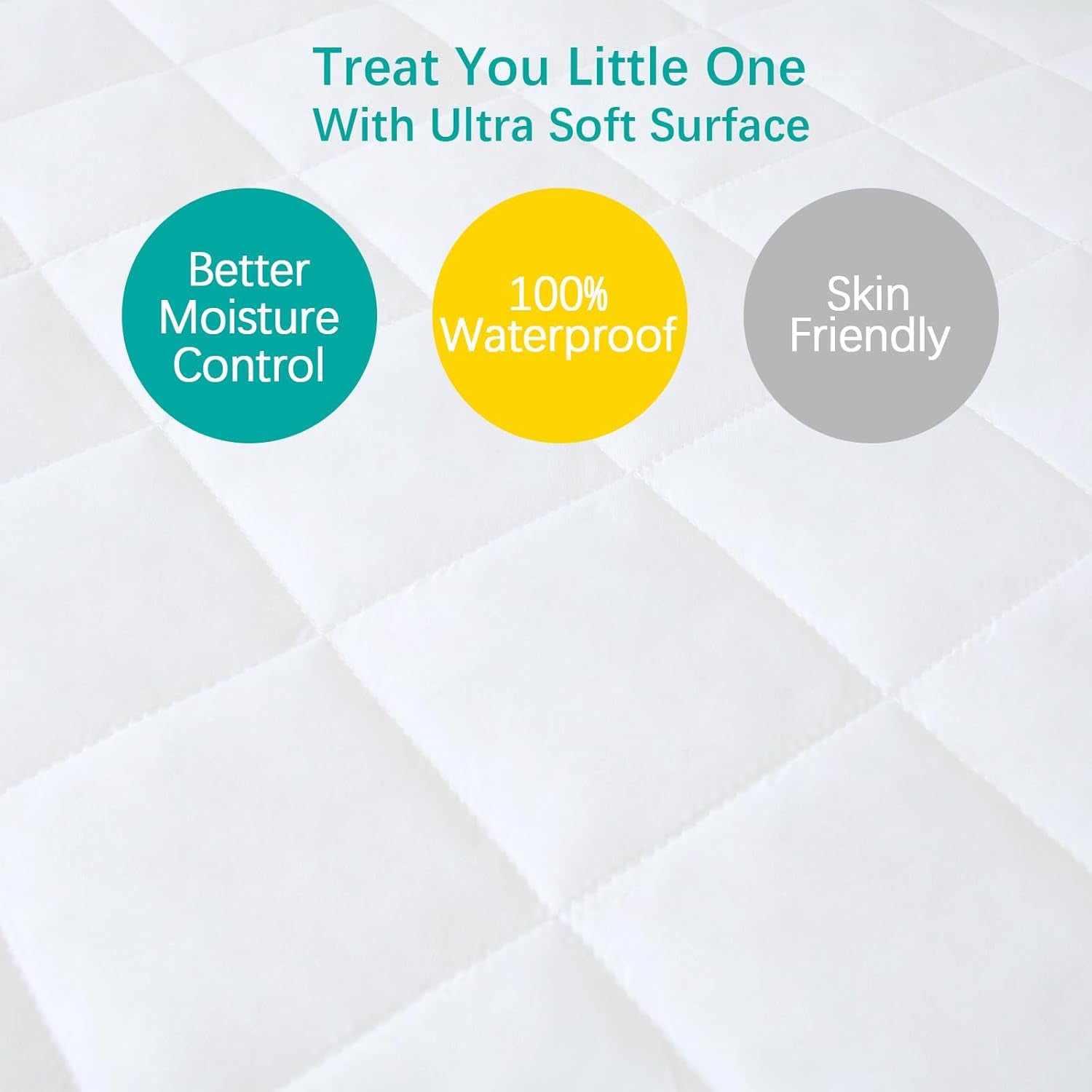 Waterproof Crib Mattress Protector 2 Pack Fitted Crib Sheets Cover Toddler Bed Mattress Pad Protector for Boys Girls, Skin-Friendly & 100% Absorbent Machine Wash