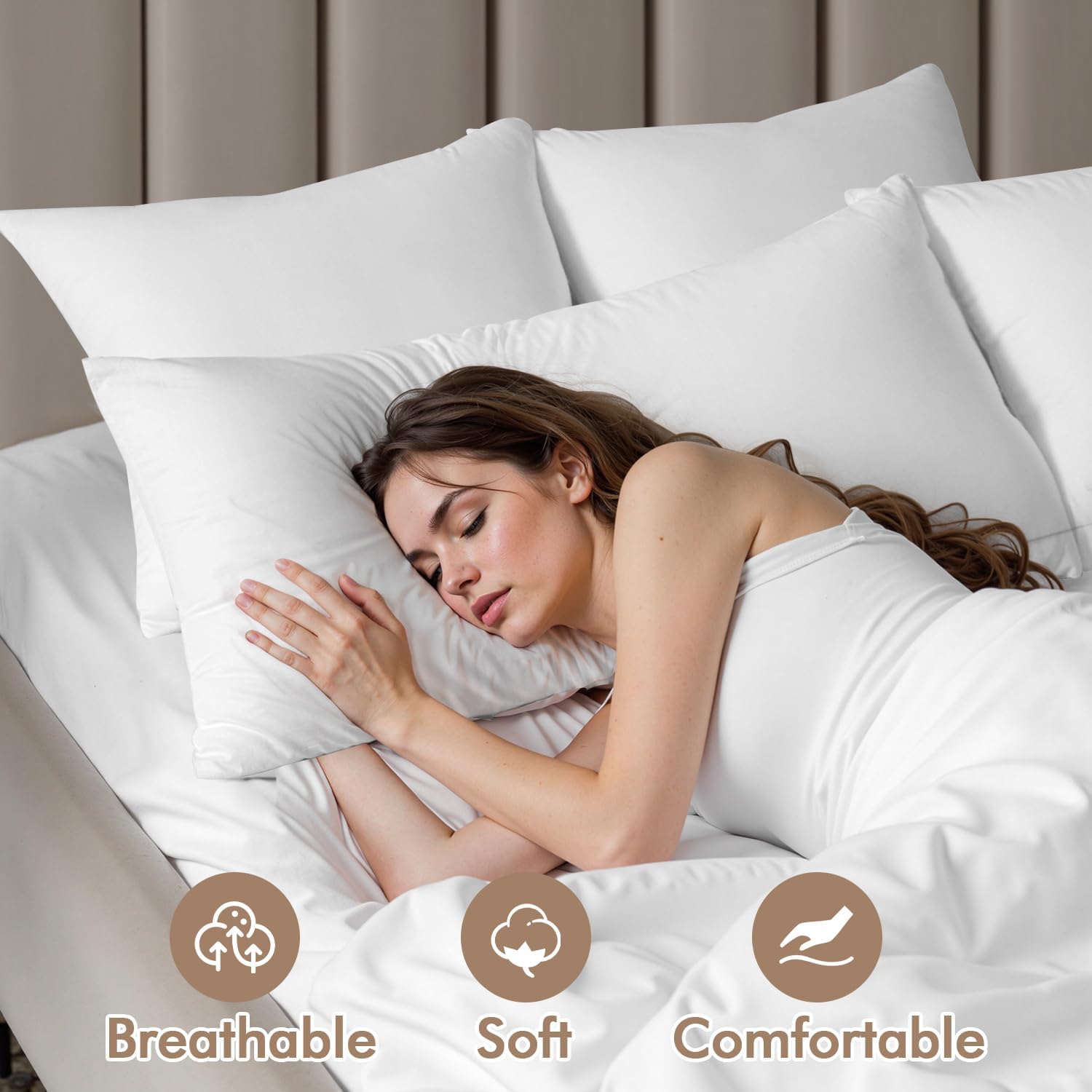 16X20 Inch Premium Lumbar Throw Pillow for Bed Sofa Couch Virgin Microfiber with 100% Cotton Cover Decorative Throw Pillow Insert Stuffer Form