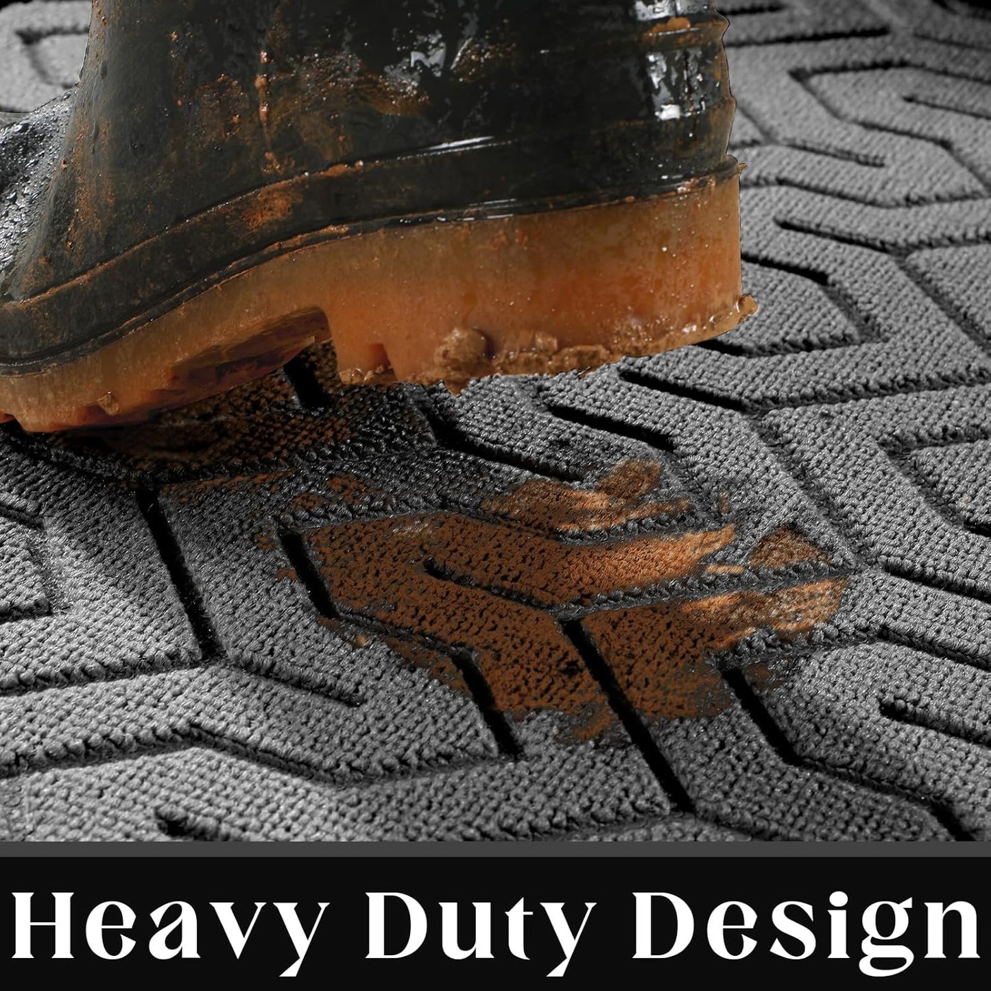 Door Mat, All-Season Outdoor Indoor Doormat for Home Entrance Floor, Heavy Duty Non Slip Front Door Mats Outdoor, Garage and Garden, 29.5 X 17 Inch, Grey+Black