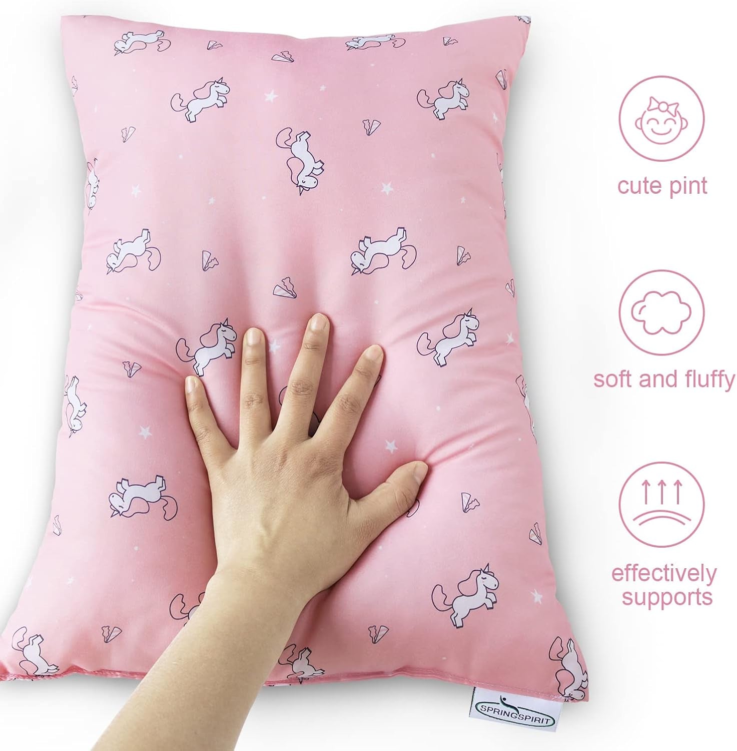 Toddler Pillow for Sleeping 2 Pack Ultra Soft & Breathable 14" X 19" Nap Pillows for Crib, Machine Washable Soft Travel Pillow, Toddler Bed Pillows