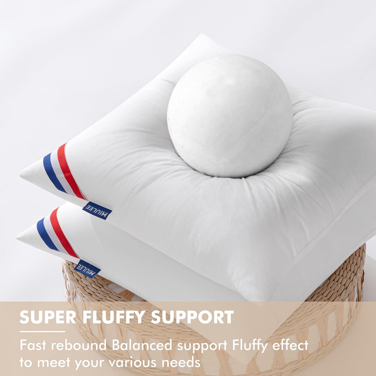 Outdoor Pillows Pack of 2 12X20 Inch Outdoor Pillow Inserts Waterproof Decorative Throw Pillow Inserts, Rectangle Water Resistant Pillow for Garden Couch Furniture