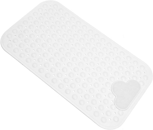 Bath Tub Mat Shower Mat Non Slip Bathtub Mats with Suction Cups Bath Mat for Tub Bathroom Mats 28" X 16" Machine Washable (White)