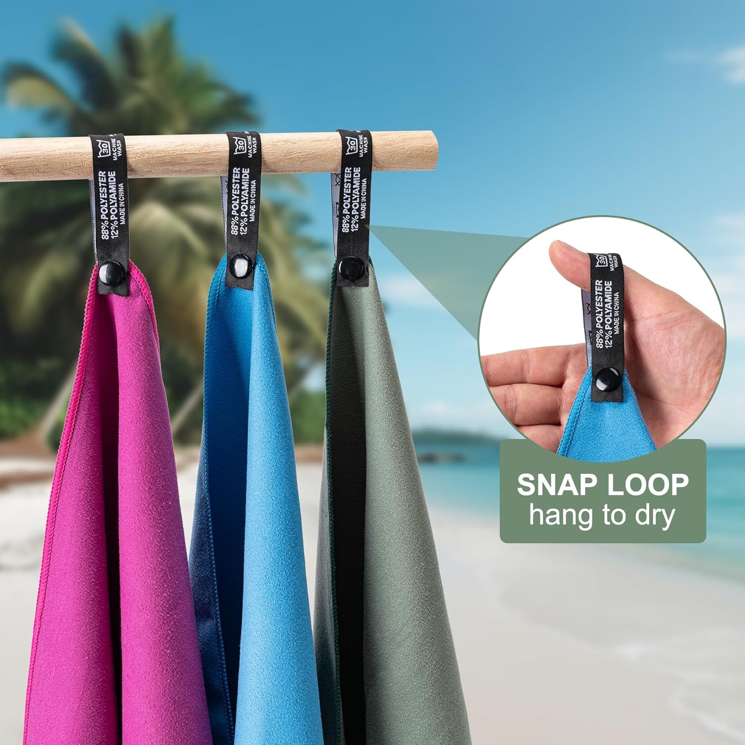 Camping Towel,2 Pack Microfiber Travel Sports Towel,Quick Dry - Super Absorbent - Ultra Compact -Ultra Soft - Lightweight.Suitable for Gym,Yoga,Trip,Beach, Shower, Backpacking,Pool(Army Green)