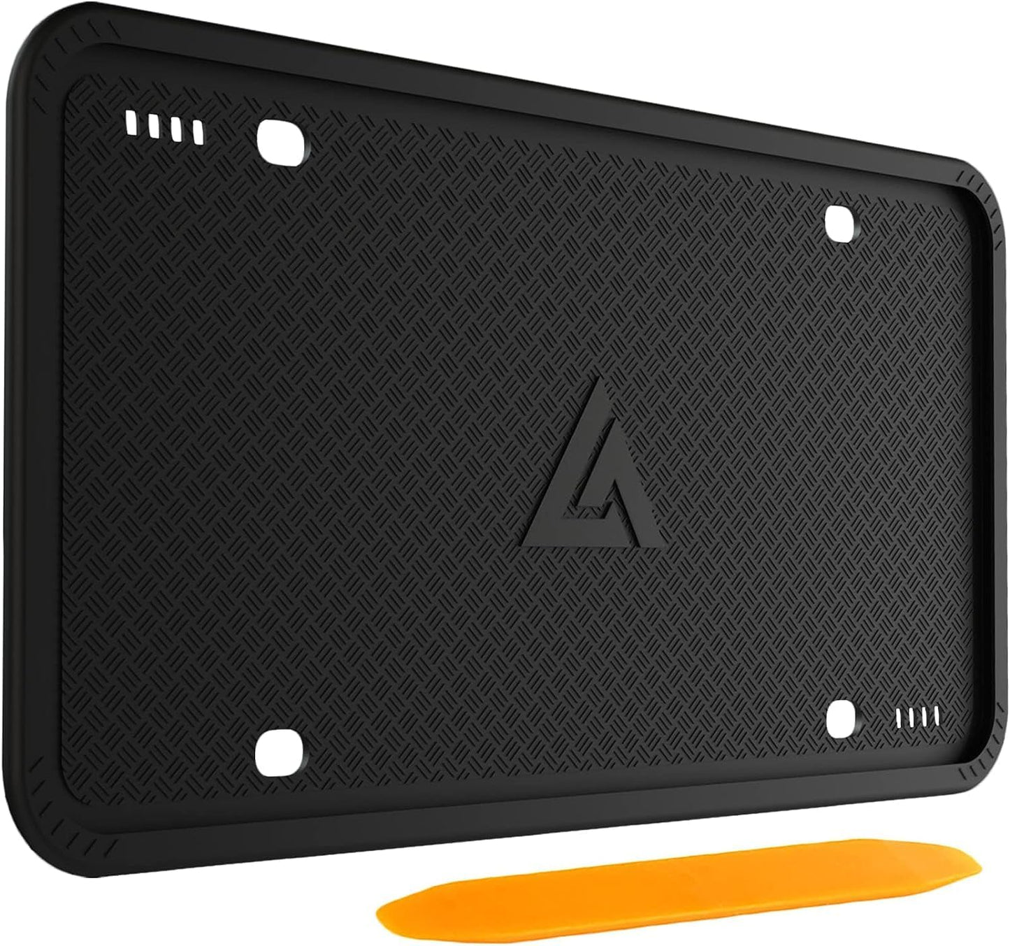 Silicone License Plate Frames Black, 1 Pack Car License Plate Frame, Universal US Car Black License Plate Holders Brackets Rust-Proof, Rattle-Proof, Weather-Proof Car Accessories(Black)