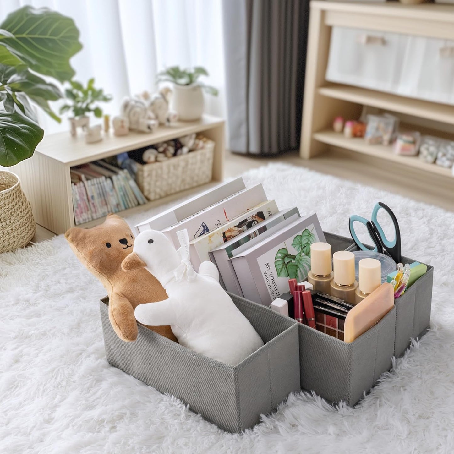 Drawer Organizer Clothes, 14 Pack Dresser Organizer for Baby Clothes, Underwear, Sock- Foldable Closet Organization and Storage Dividers Bins for Nursery, Bedroom and Dorm (Grey)