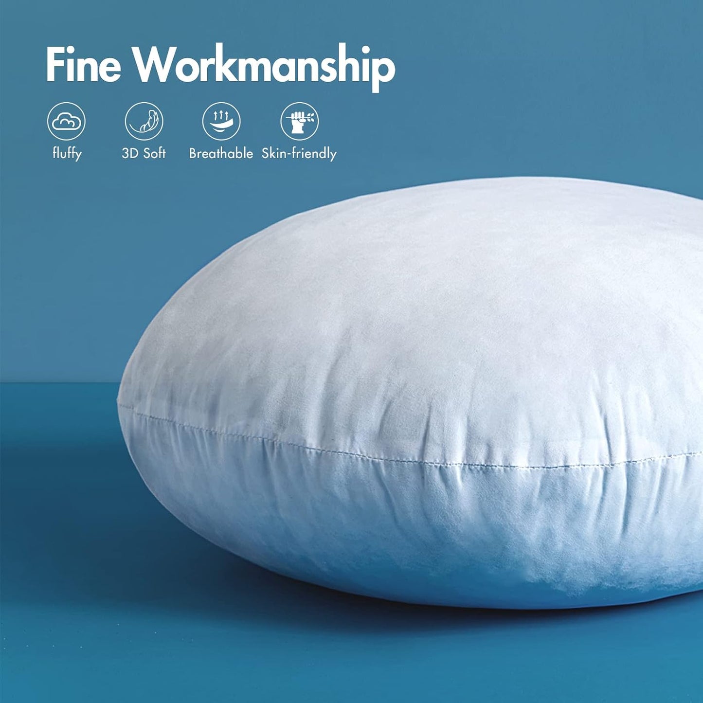 14 Inch round Pillow Insert, Floor Pillow Memory Foam Circular Cushion Decorative Throw Pillow Stuffer Lumbar Sham Forms for Couch Bed Sofa Meditation