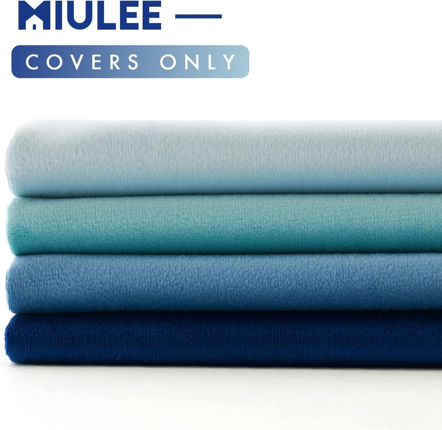 Pack of 4 Velvet Throw Pillow Covers Soft Solid Decorative Square Spring Cushion Case for Sofa Bedroom Living Room 18 X 18 Inch Blue