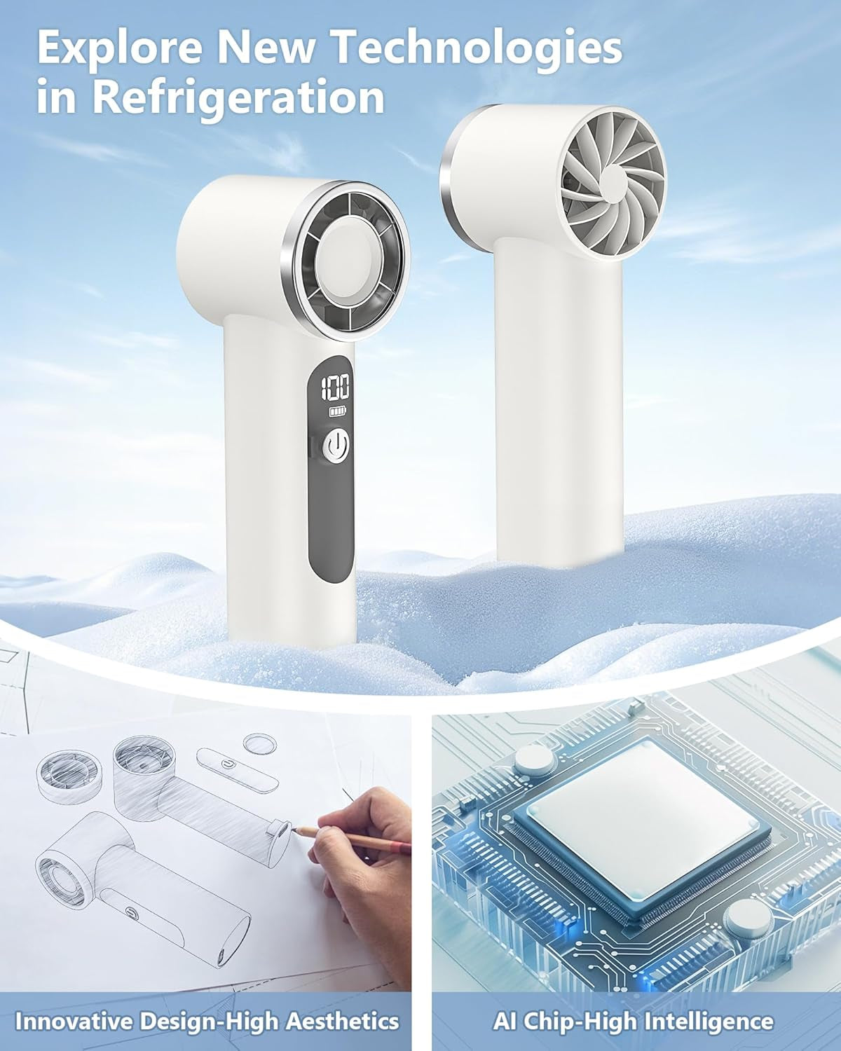 Portable Handheld Fan,4000Mah Rechargeable Turbo Personal Mini Fan,Pocket Design for Travel,Concerts,Sports Games,Camping,Hiking,Best Gifts for Women in Summer