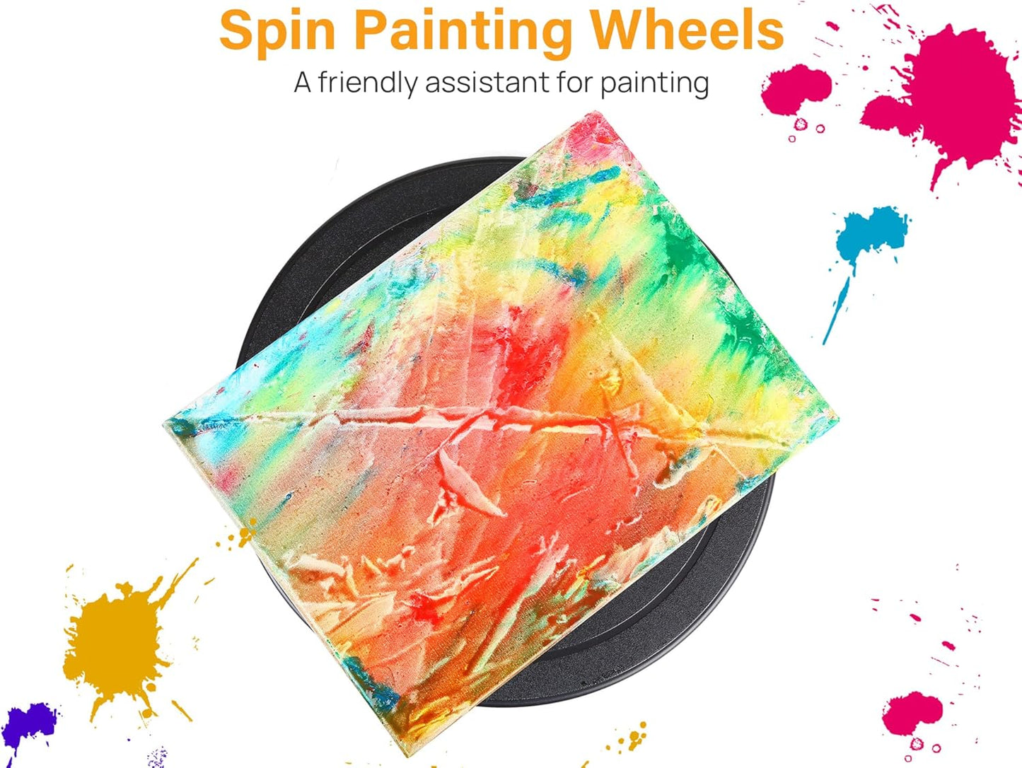 11 Inch Rotate Turntable Sculpting Wheel Revolving Cake Turntable Black Painting Turn Table Lightweight Stand for Paint Spraying Spinner, Cake Decorating, Displaying Item