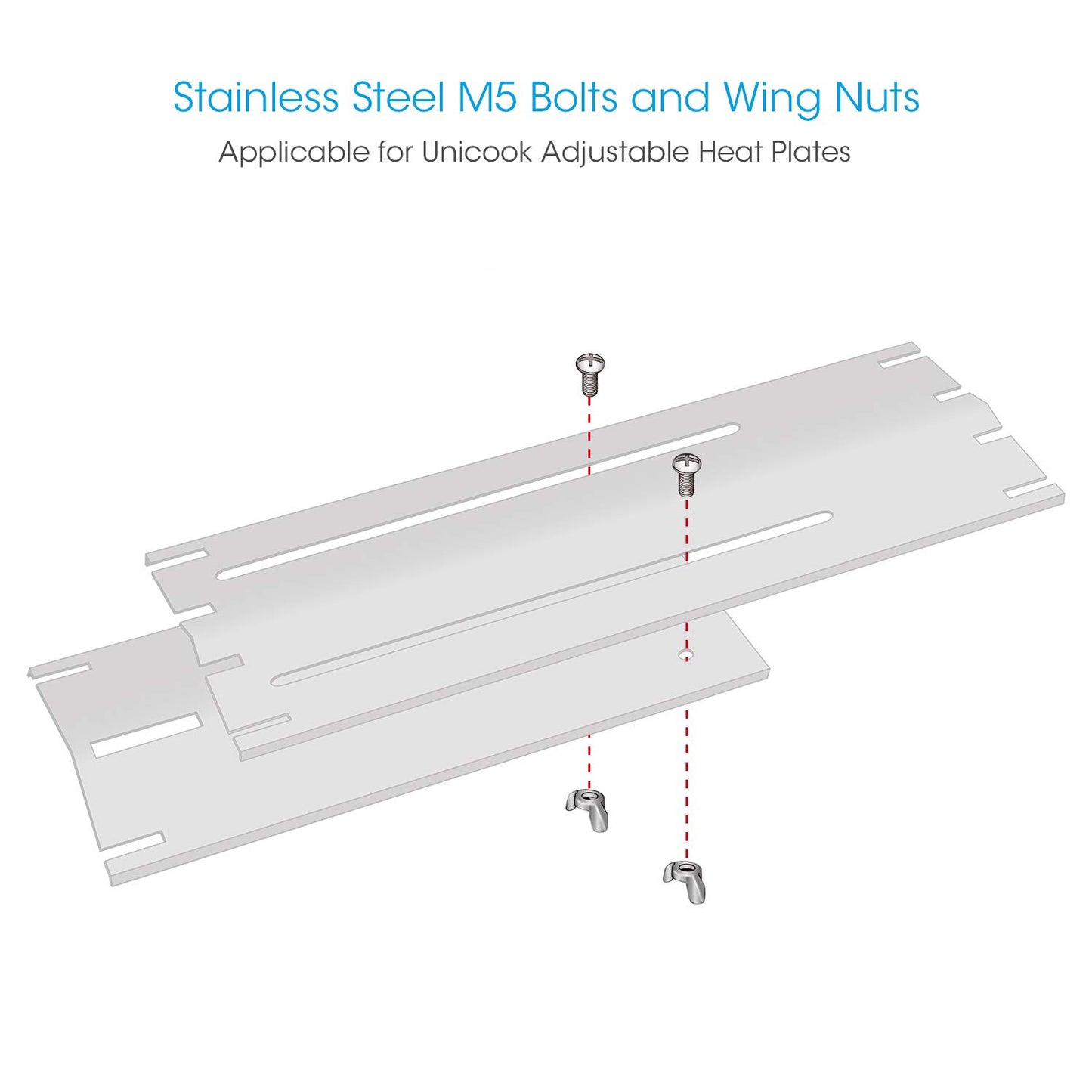 Stainless Steel M5 Bolt and Wing Nuts, Wing Butterfly Screw, Set of 8