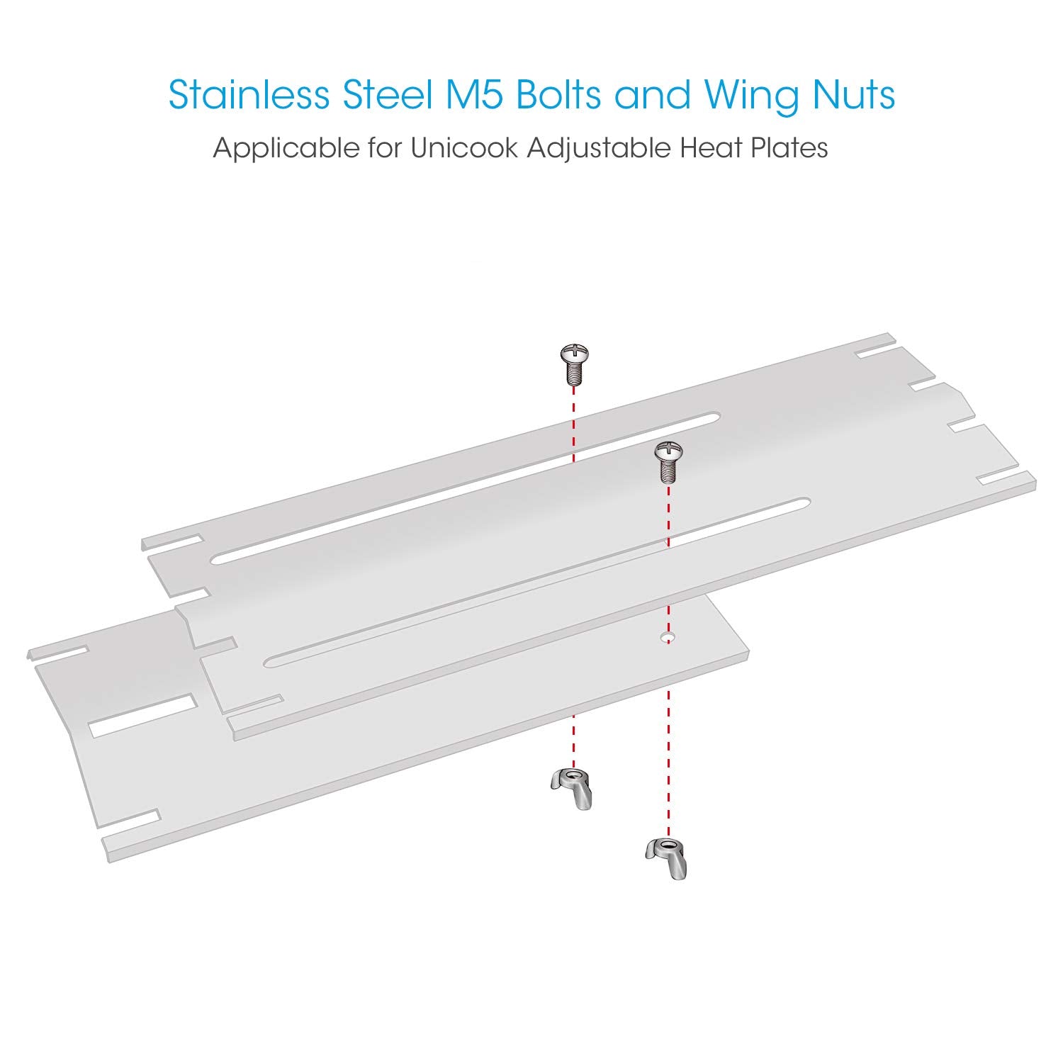 Stainless Steel M5 Bolt and Wing Nuts, Wing Butterfly Screw, Set of 8