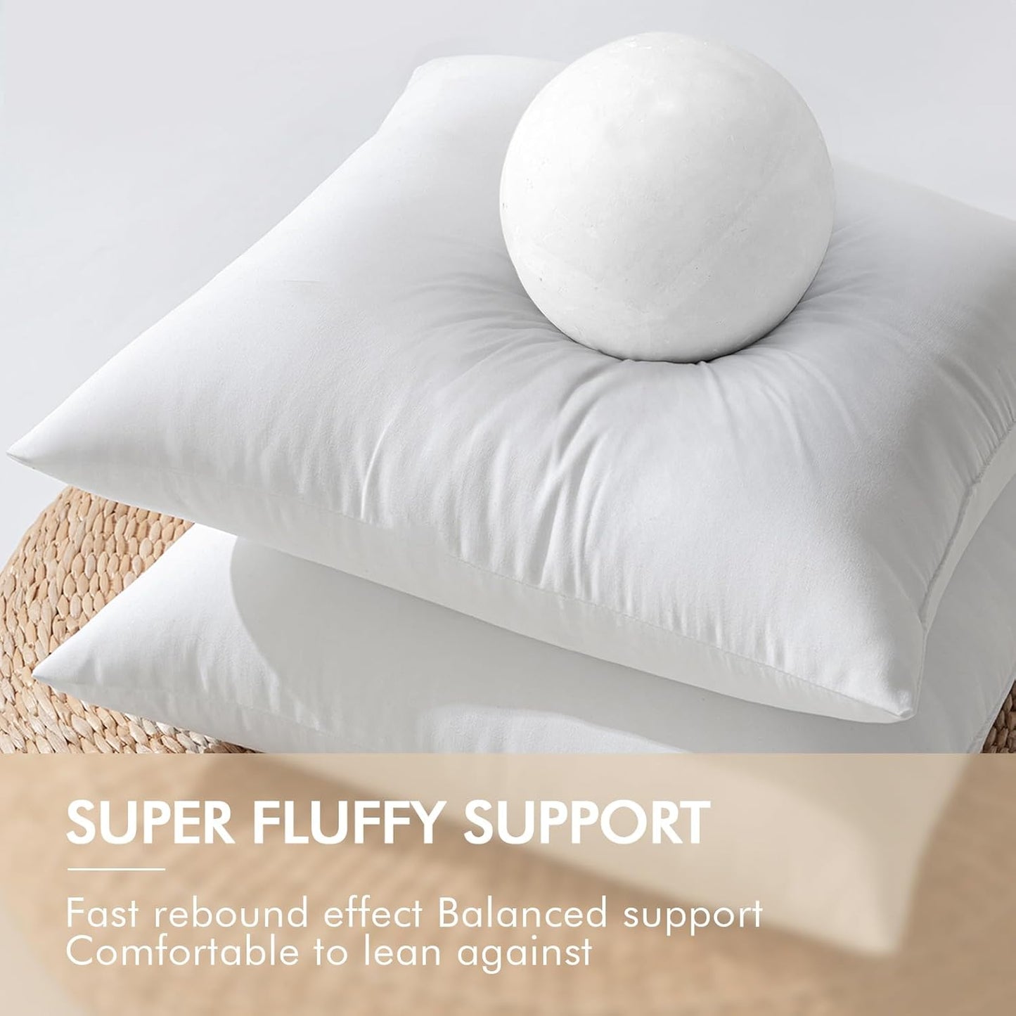 Pack of 4 12X20 Inch Outdoor Pillow Inserts Waterproof Decorative Throw Pillow Insert, Rectangle Lumbar Garden Pillow Form for Patio Sofa Couch