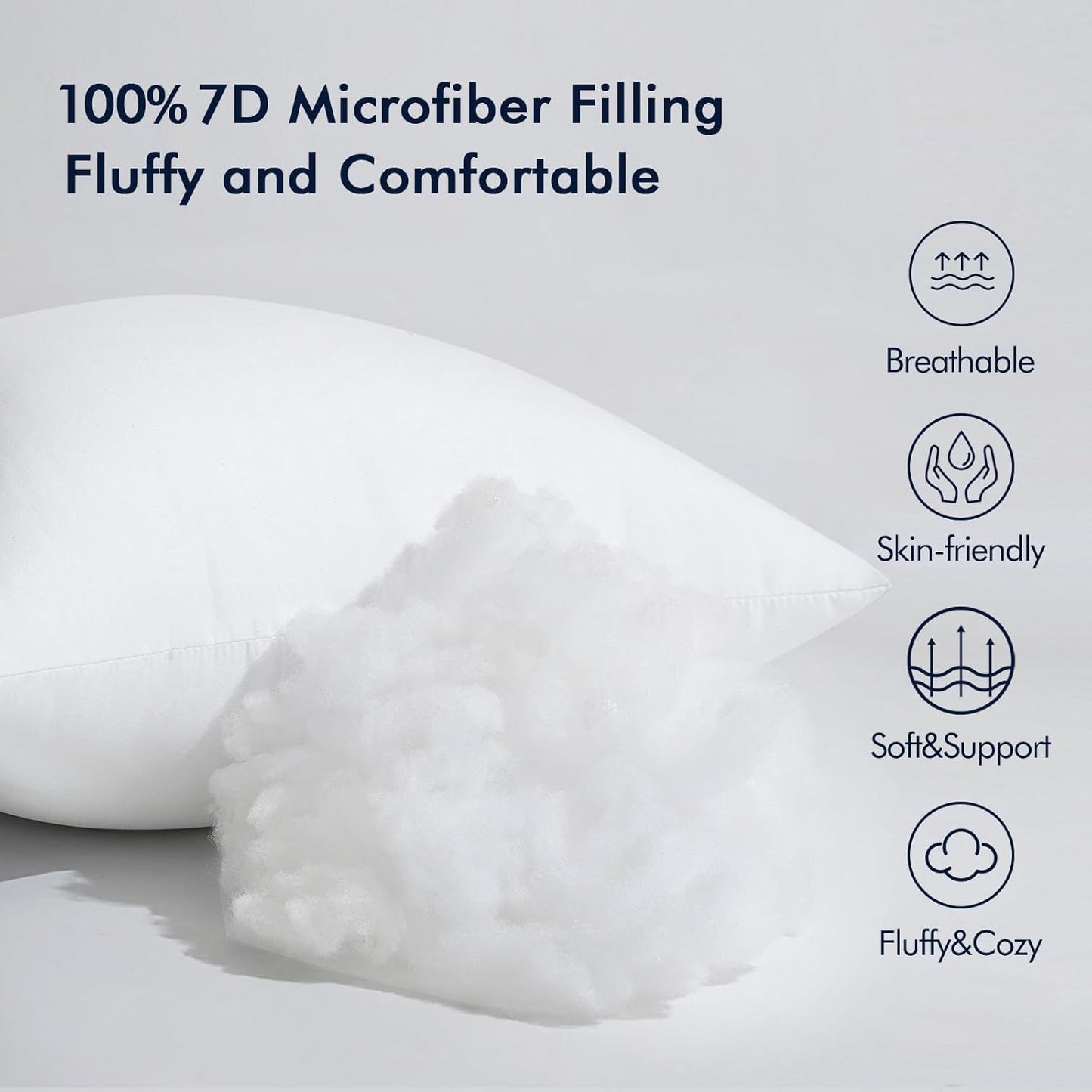 Pack of 4 12X20 Inch Outdoor Pillow Inserts Waterproof Decorative Throw Pillow Insert, Rectangle Lumbar Garden Pillow Form for Patio Sofa Couch