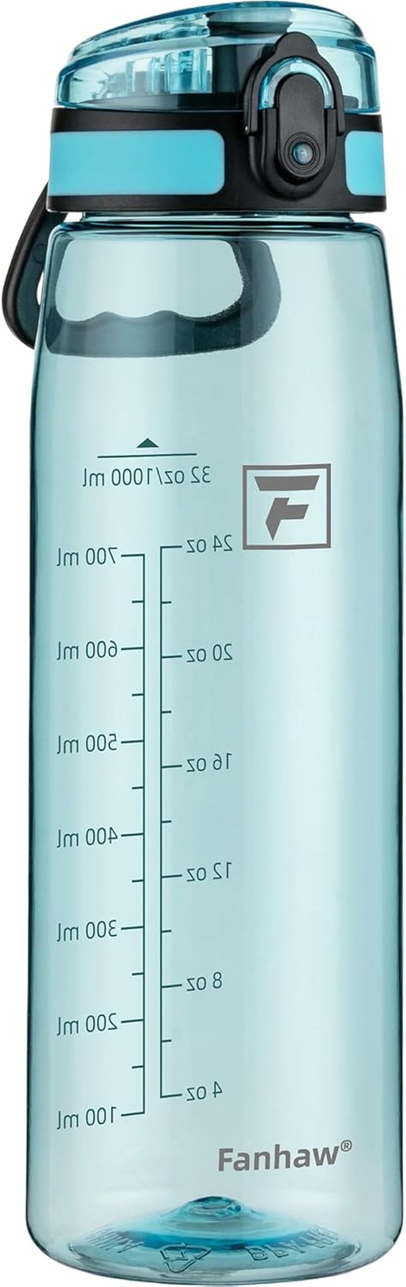 32 Oz Tritan Water Bottle with Chug Lid - Clear, Bpa-Free, Lightweight, Wide Mouth, Leak-Proof, Perfect for Gym, Travel, School, Office, and Sports (Baby Blue)