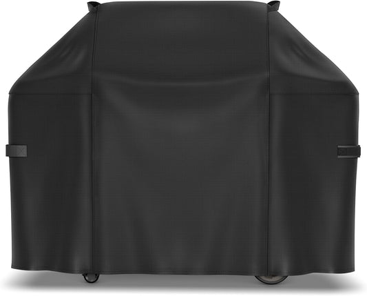 58 Inch Gas Grill Cover for Weber Genesis II and Genesis 300 Series Grills, Unique Waterproof Vinyl Exterior with Polyester Lining, Outdoor BBQ Cover, Compared to Weber 7130, Basic Version