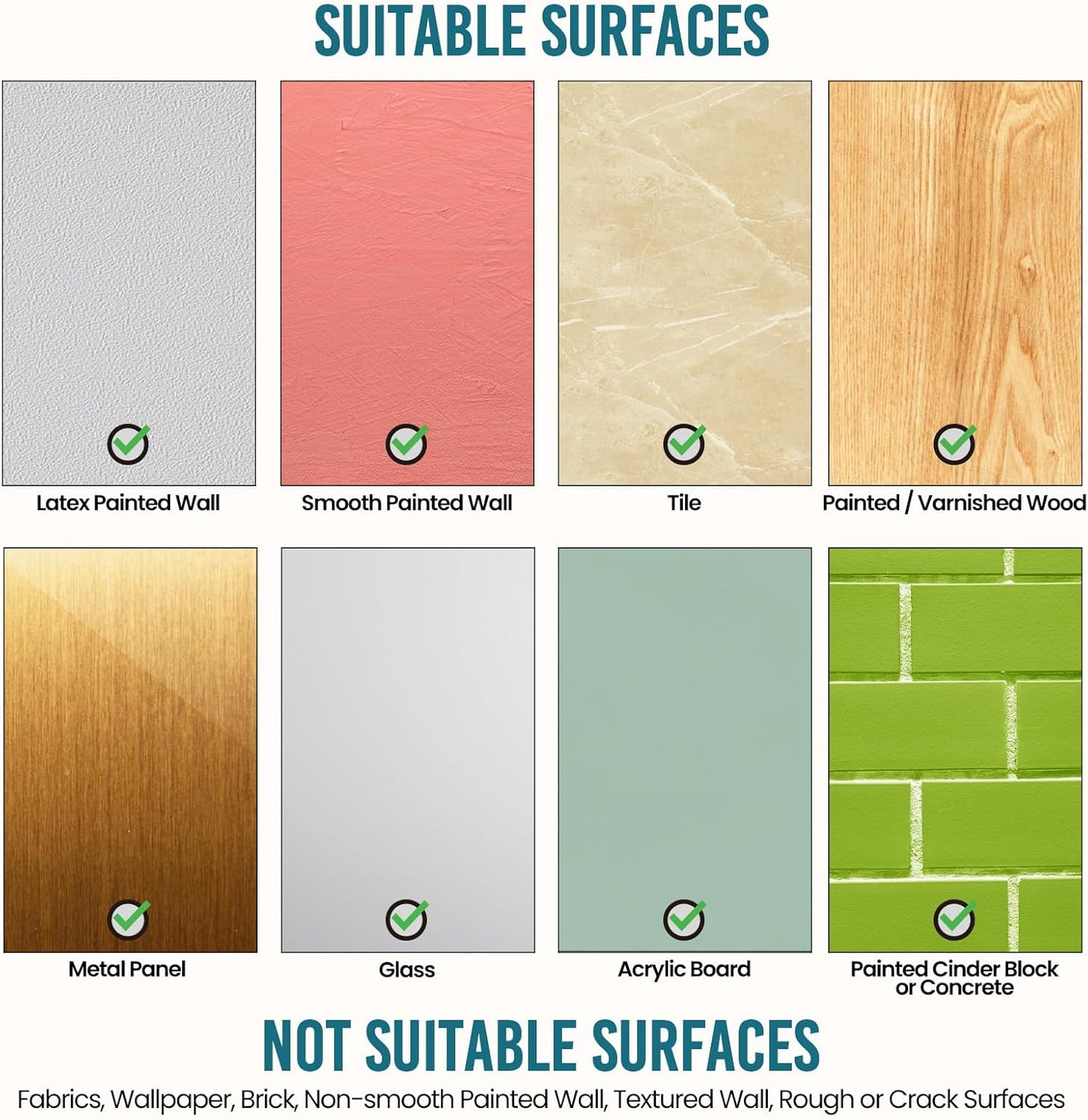 Picture Hangers 4 Pack, Adhesive Hanging Hooks without Nails, No Damage Sawtooth Hangers, Art Hanger for Bathroom Kitchen Home Door Closet, Inclue 2 Extra Strips