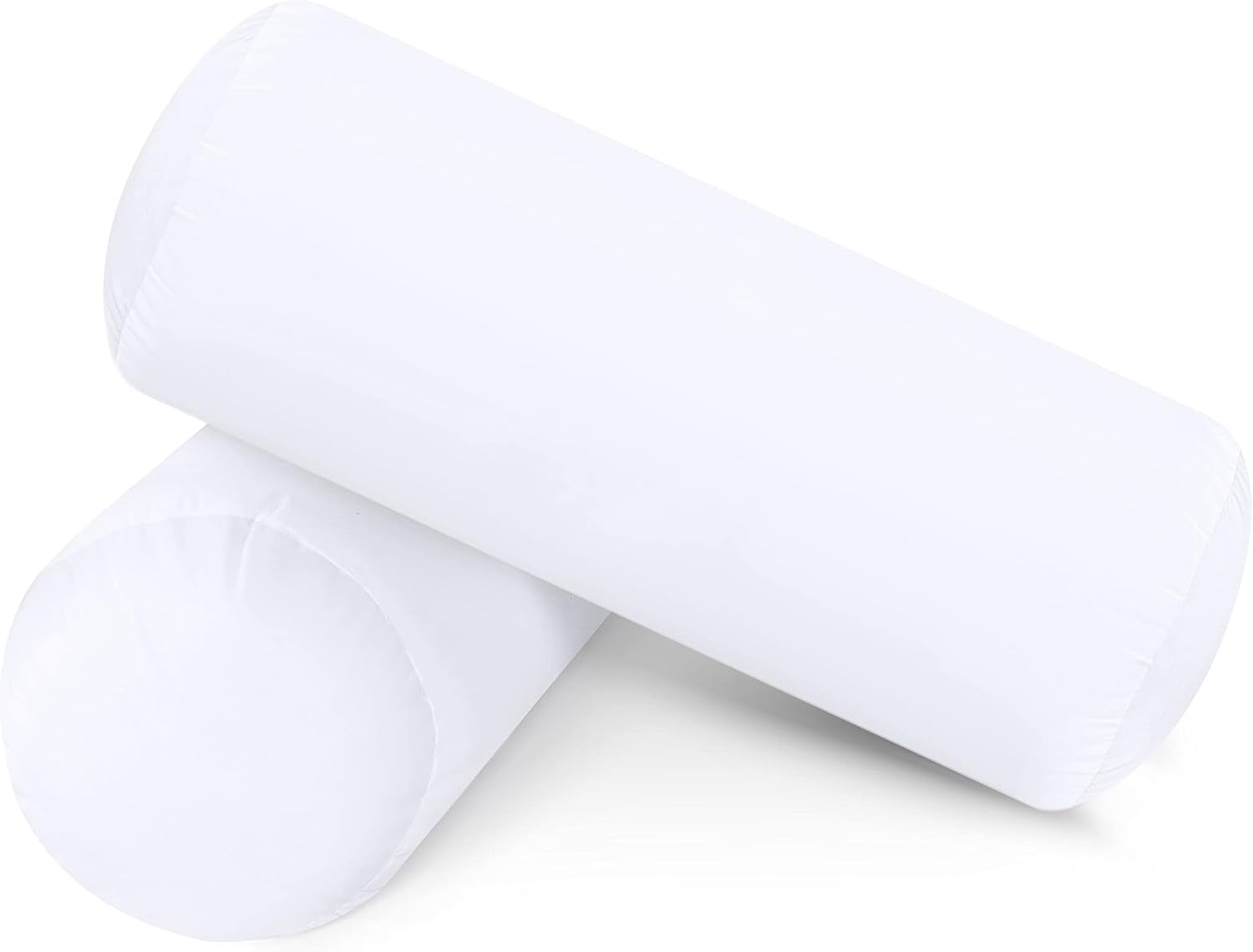 Bolster Pillows Insert (Pack of 2, White) - 6 X 16 Inches Bed and Couch Pillows - Indoor Decorative Pillows