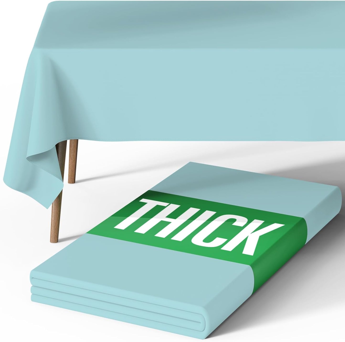 Rectangle Table Cloth 60" X 84" – Durable Polyester Tablecloth Offers Reusable & Washable Protection, Ideal for Outdoor Party, Picnic, Wedding, Banquet and Birthday, Baby Blue
