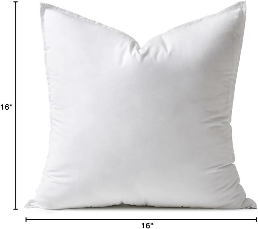 16X16 down Alternative Pillow Insert Decorative Throw Pillow 16 X 16 Inch Body Bed Sleeping Ultra Soft Fluffy Form for Sofa Couch Bed