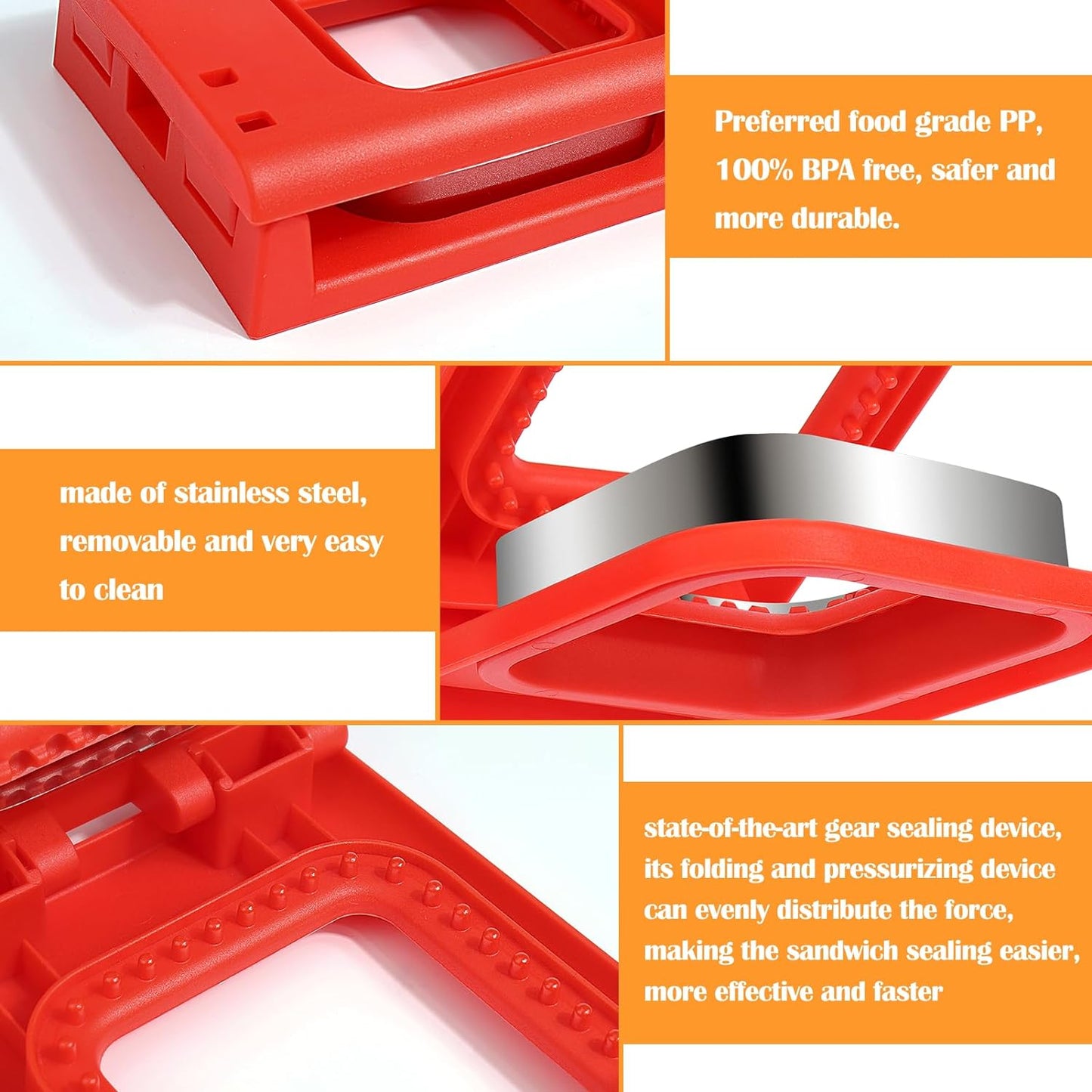 Sandwich Maker,2Pcs Sandwich Cutters for Kids Lunch,Crustless Breakfast Sandwich Cutter and Sealer Set Great for Children Boys Girls Lunchbox and Bento Box,Circle Square